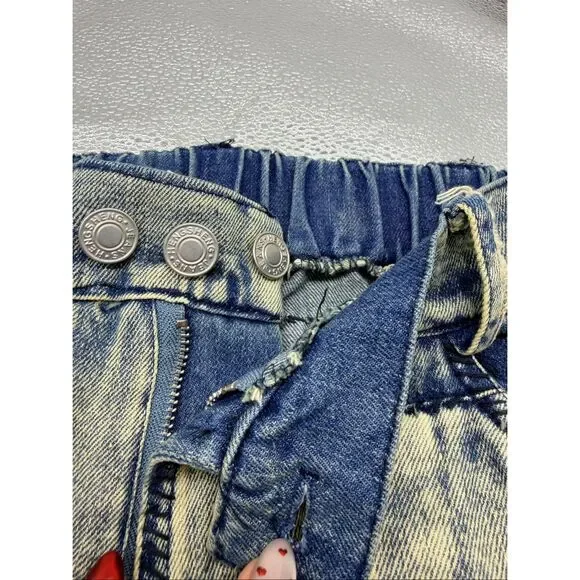 Hengsheng Jeans Women's Size 30 Light Wash Denim Patchwork Straight Leg Jeans - Picture 15 of 16